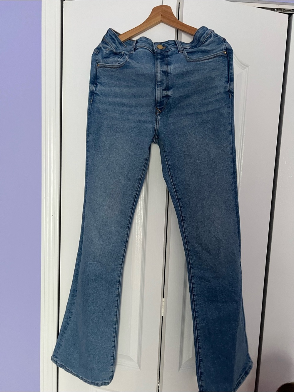 Zara High-Rise Blue Flare Jeans